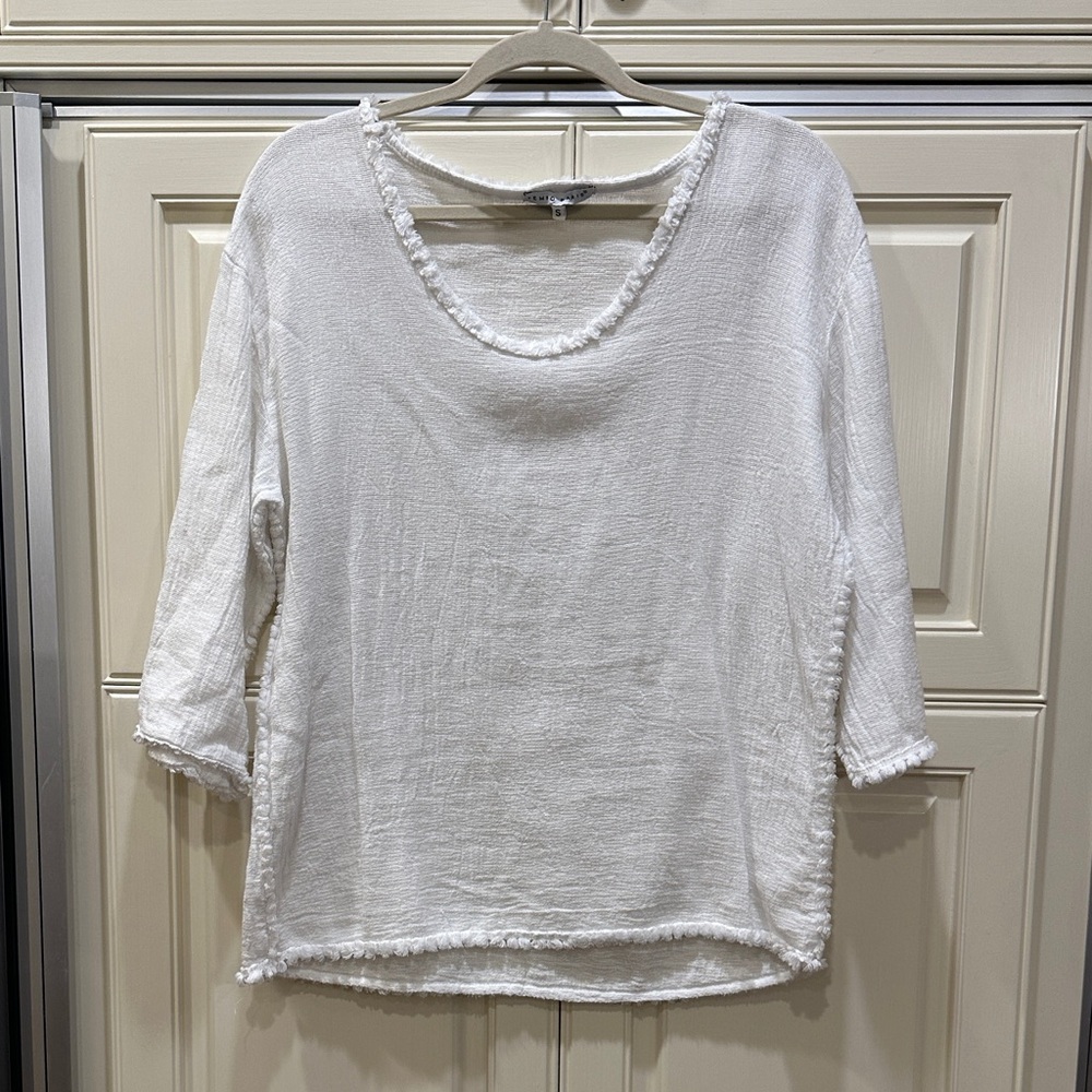Tempo Paris Cream Textured Blouse